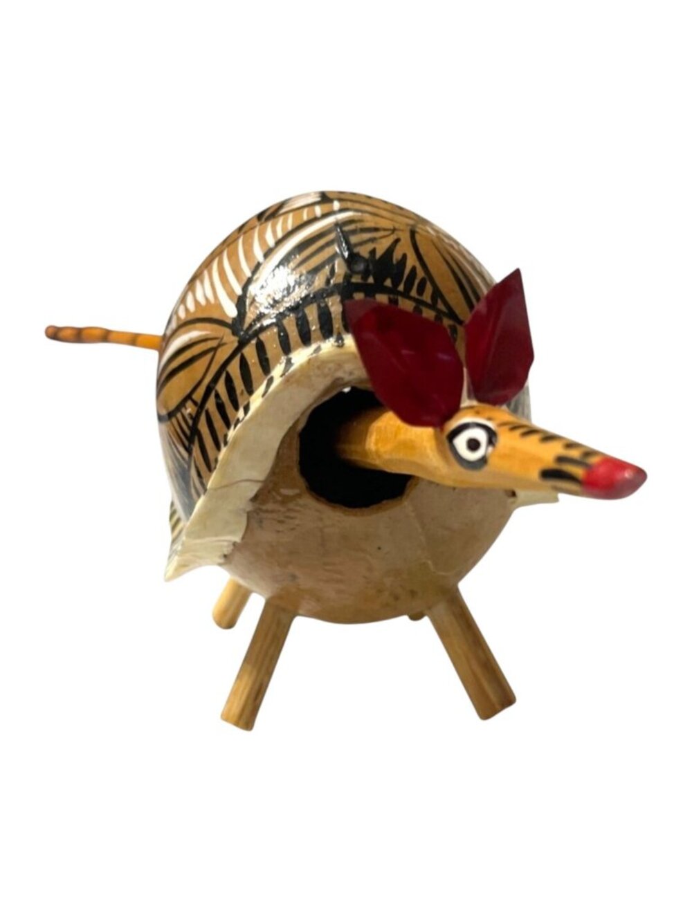 Vintage Whimsical Oaxacan Alebrijes Armadillo Bobblehead & Tail Handcrafted
